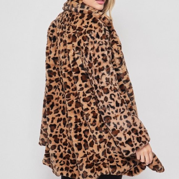 NEW WOMENS FAUX FUR SUPER SOFT LEOPARD TEDDY JACKET - Picture 7 of 9